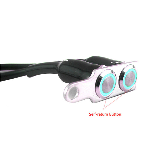 Universal CNC Green 12V LED Motorcycle Handlebar Switch Self-return Reset Button Q