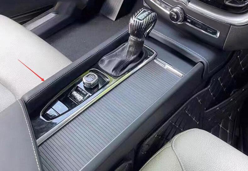 Fit for Volvo S60 2019-2023 Black Leather Middle Console Gear Shift Frame Trim
