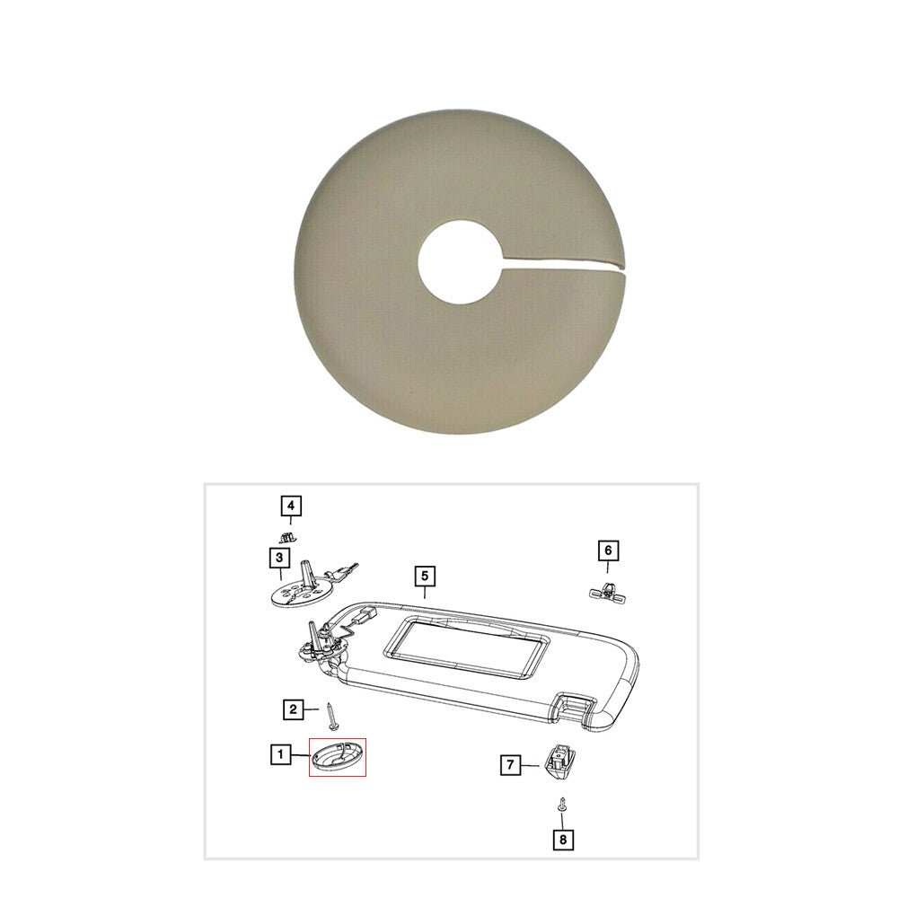 1MZ82HDAAB Sun Visor Bracket Cover for 2011-2020 for Jeep for Grand Cherokee for Dodge Beige Q