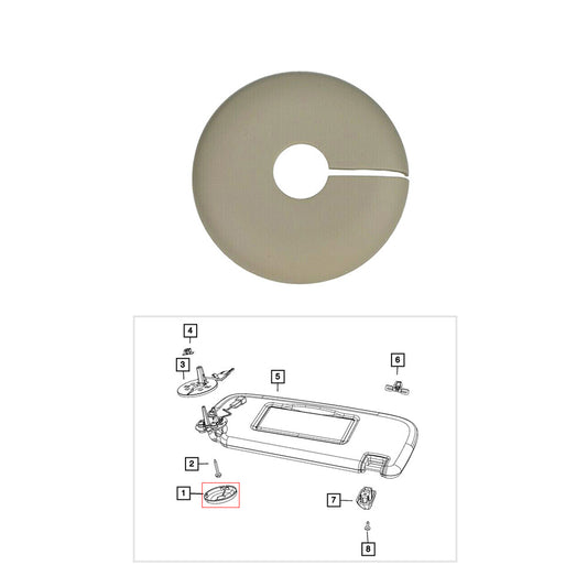 1MZ82HDAAB Sun Visor Bracket Cover for 2011-2020 for Jeep for Grand Cherokee for Dodge Beige Q