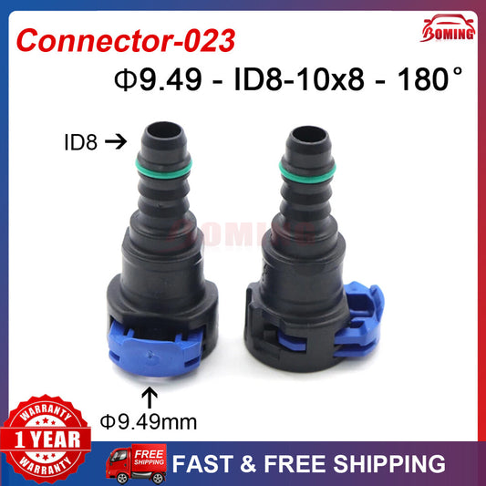 New Fuel Line Hose Pipe Quick Release Female Connector 9.49mm ID8 10x8 180¡ã 2PCS Q