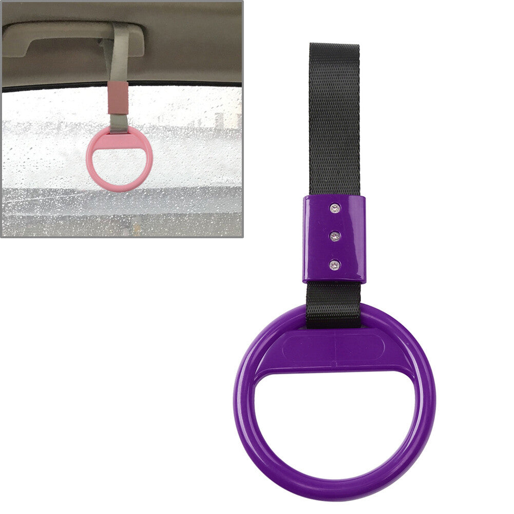 1Pcs Purple Round Ring Train Bus Handle Hand Strap Drift Charm Tools Black Belt