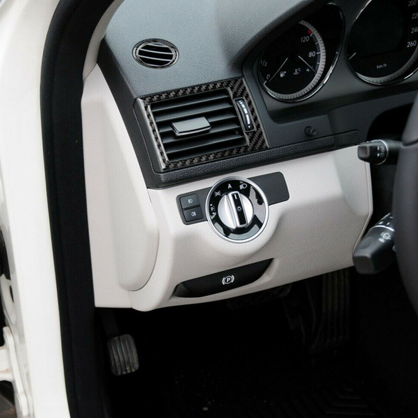 Carbon fiber internal air vent socket kit for C-Class W204 (2007-13) n