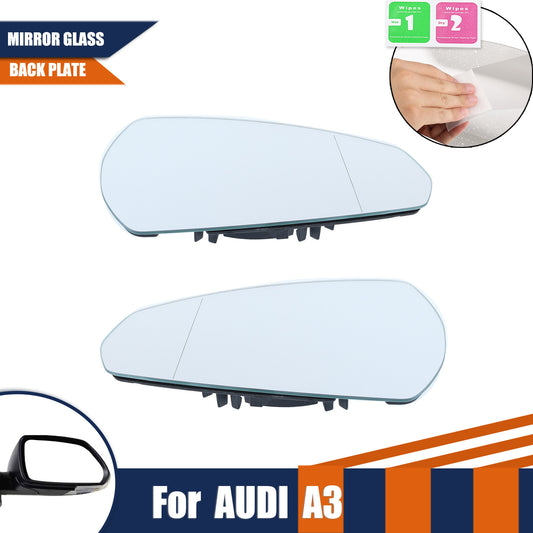 for AUDI A3 2013-2020 Heated Mirror Glass Left And Right Side With Mirror Holder Q