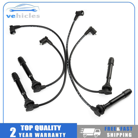 4-Piece Spark Plug and Ignition Wire Kit for Hyundai for Elantra Tiburon and for Kia Spectra Soul L4