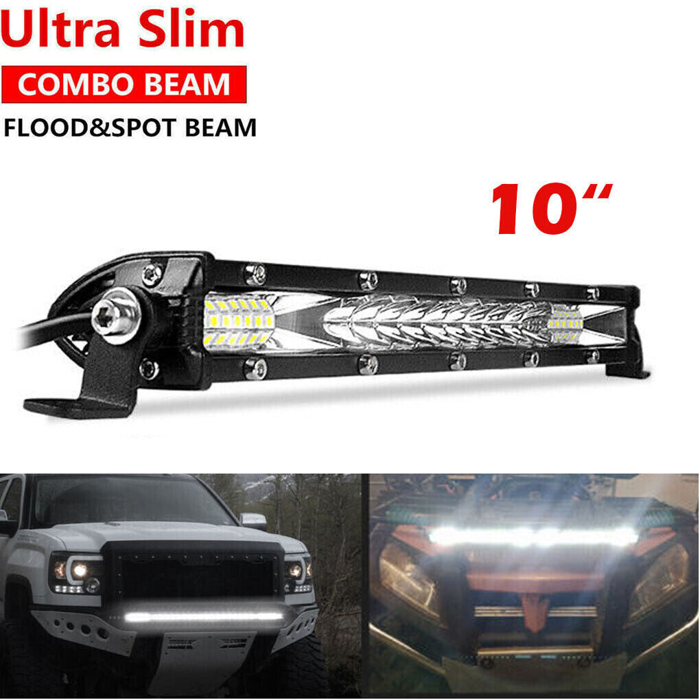 10inch Ultra Slim LED Work Light Bar Spot Flood Combo Fog Offroad Driving SUV