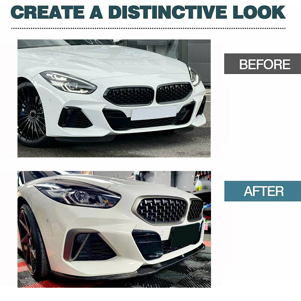 for BMW Z4 G29 M40i M-Sport 2019-2024 Carbon Fiber Front Bumper Lip Spoiler Kit