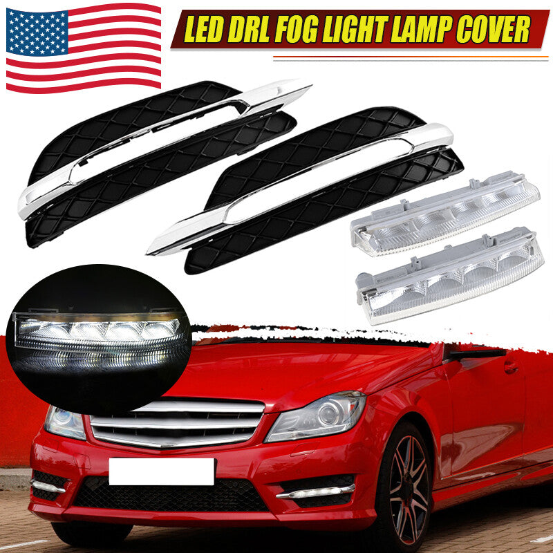 Suitable for 12-14 year old for Mercedes-Benz W204 C350 C300 front bumper LED DRL fog light assembly