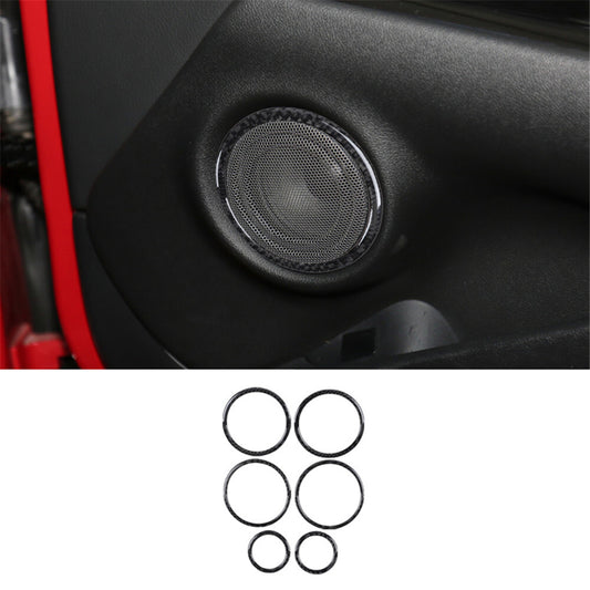 6x Carbon Fiber Interior Door Speaker Cover Trim for Toyota Supra A90 2019-2022