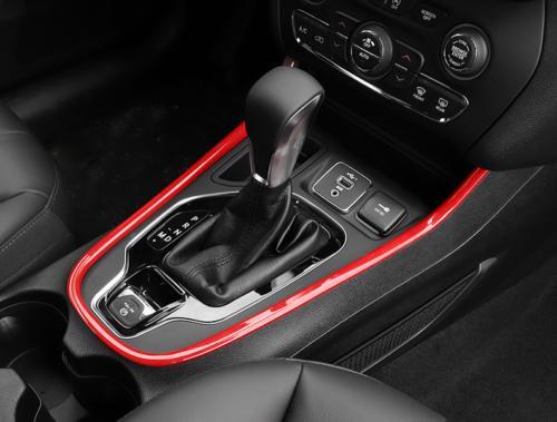 for Jeep Cherokee 2014-2020 Bright Red Central Console Gear Shift U Type Trim 1