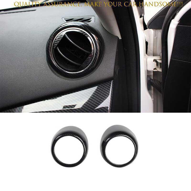 for Mazda 3 10-2013 ABS Carbon Fiber Console AC LR Air Outlet Vent Ring Trim 2X