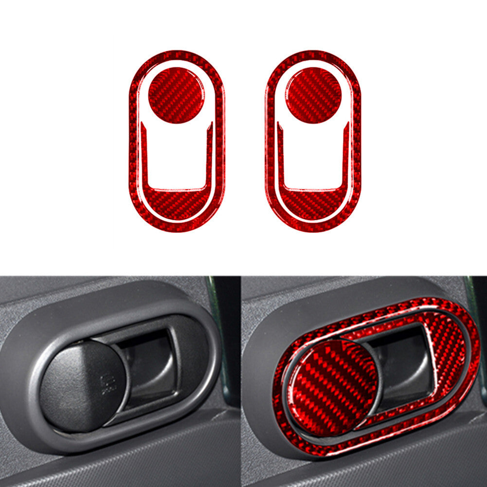 4Pcs Red Carbon Fiber Door handle Cover Trim for Dodge for RAM 1500 2009-2012 v