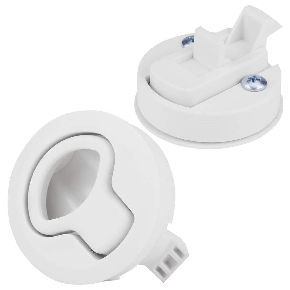 2-Pack White 2-Inch Punch-Pull Grand Slam Latch for Marine Deck Doors - n
