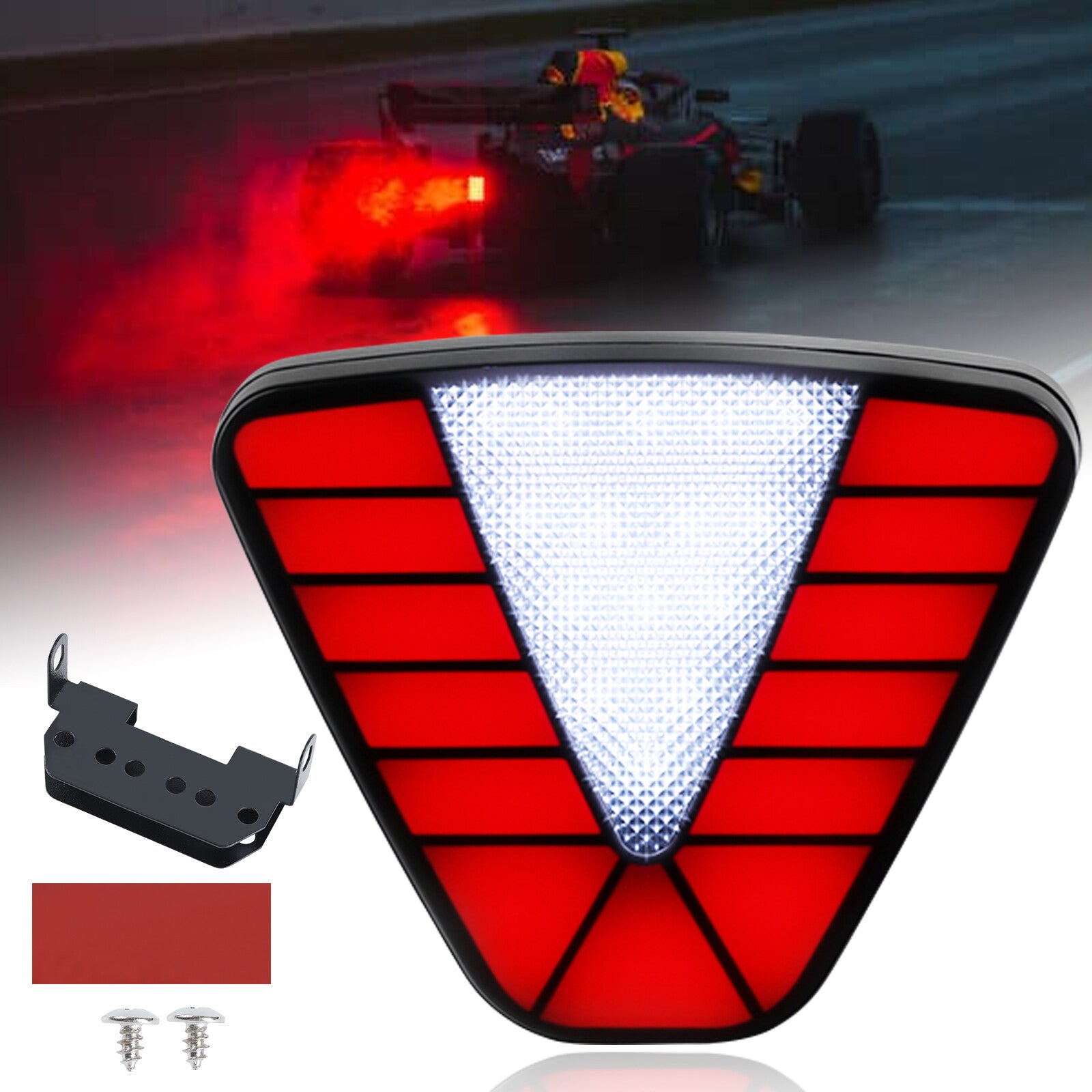 F1 Style Car Motorcycle LED Rear Stop Tail Light DRL Brake Flash Strobe Fog Lamp