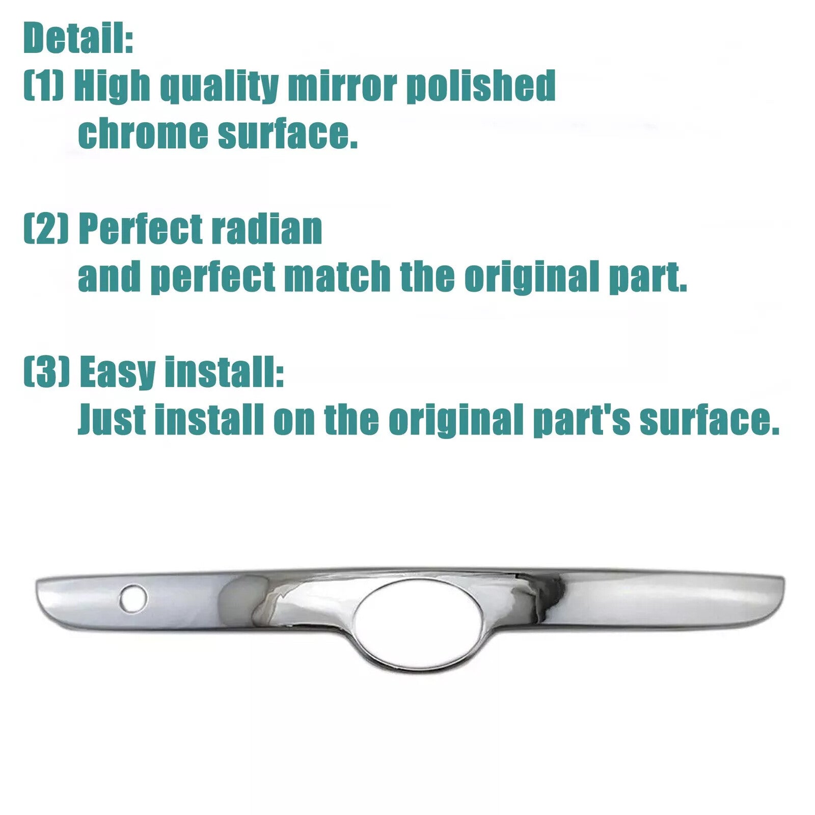 Chrome rear tailgate trim for Toyota for Corolla sedans 2003-2008.