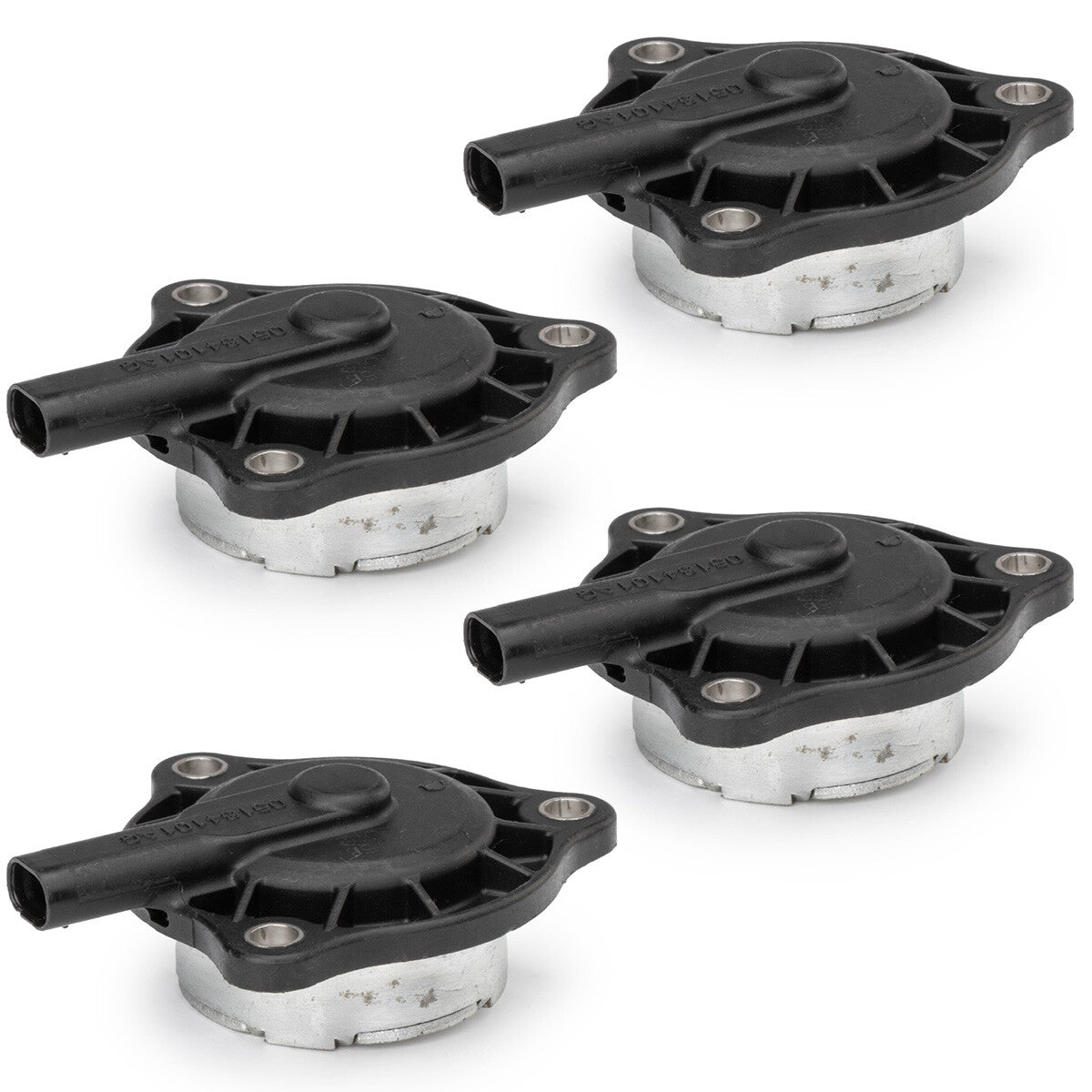 4-piece Camshaft Phaser Actuator VVT Solenoid Valve Set for 2011-2018 for Dodge , for Jeep , and for Chrysler vehicles.