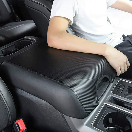 for ford  F150 15-21 Armrest Cushion Cover Center Console Box Pad Carbon Fiber