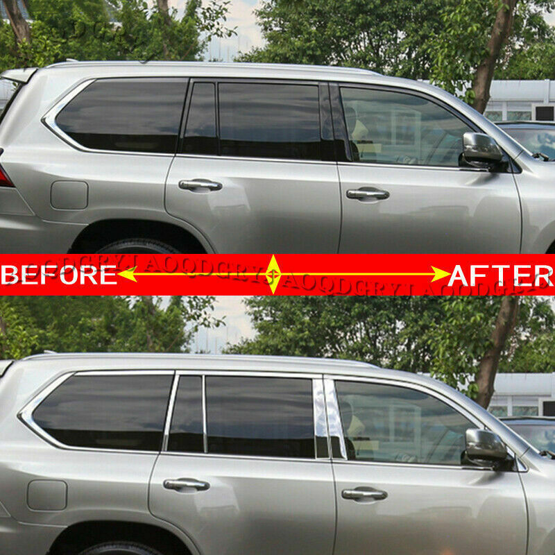 18X for LEXUS LX570 2016-2021 Chrome Door Window Sill Strips  Pillar Posts Trim