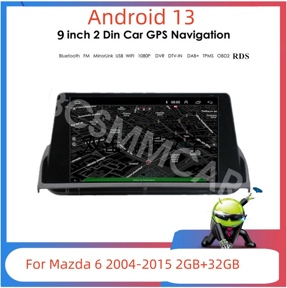 Android 13 Car Radio Stereo Player Head Unit GPS BT FM Fit for Mazda 6 2004-2015