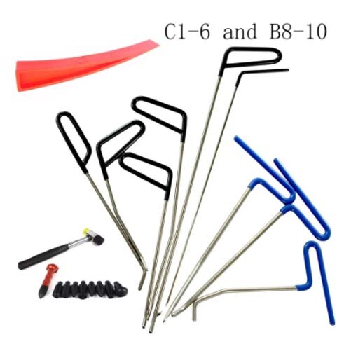 Paintless Dent Removal Tools,Handle Tool Kit Dent Removal Push Rods,Repair Hook v