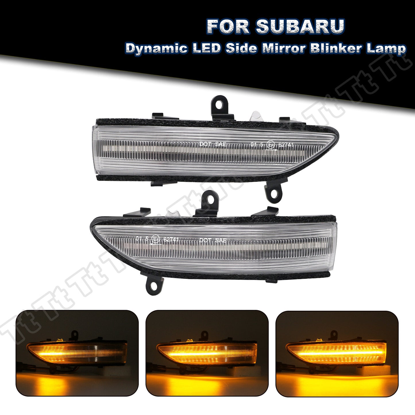 Sequential LED Side Mirror Turn Signal Lights for Subaru Impreza WRX STI Forester- v