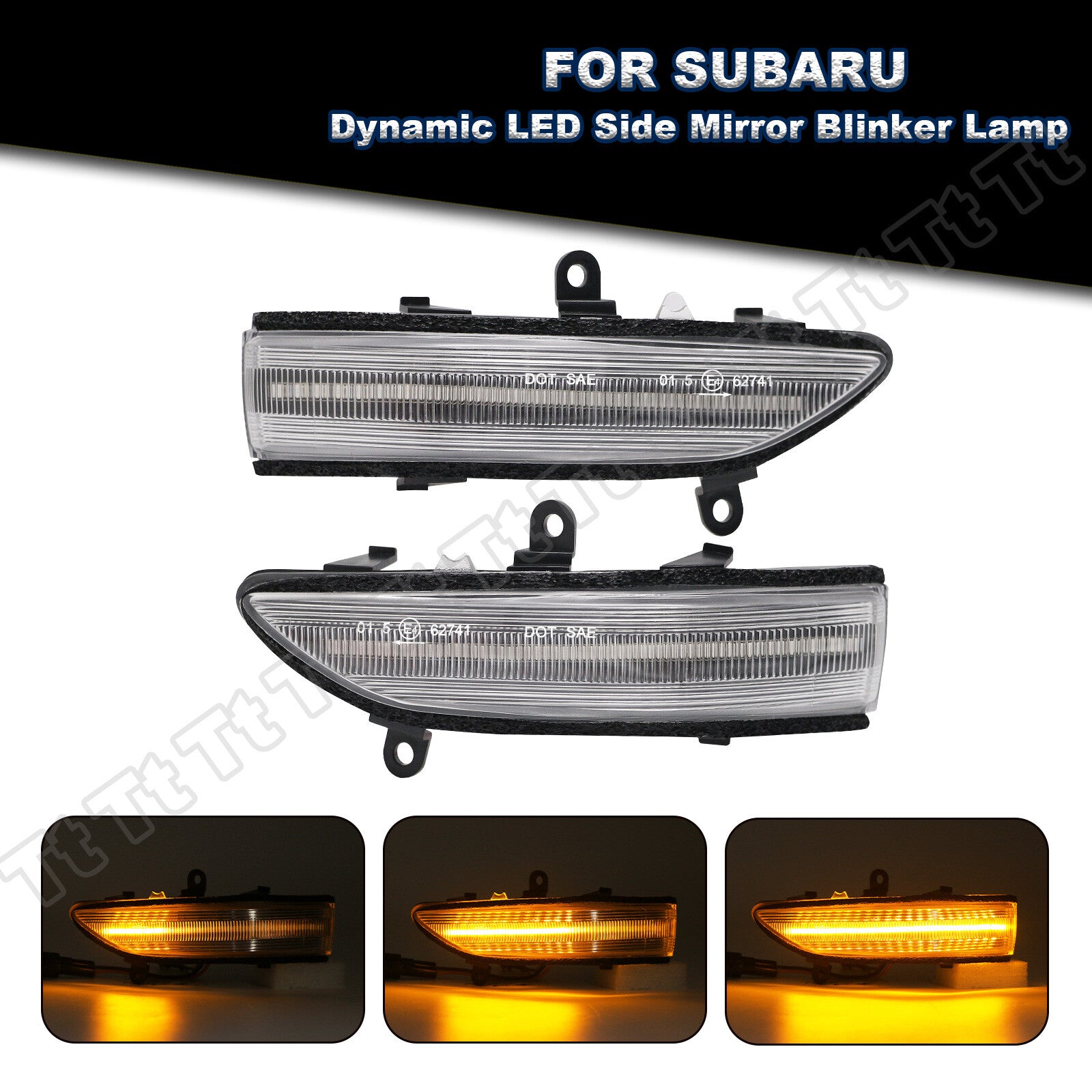 Sequential LED Side Mirror Turn Signal Lights for Subaru Impreza WRX STI Forester- v