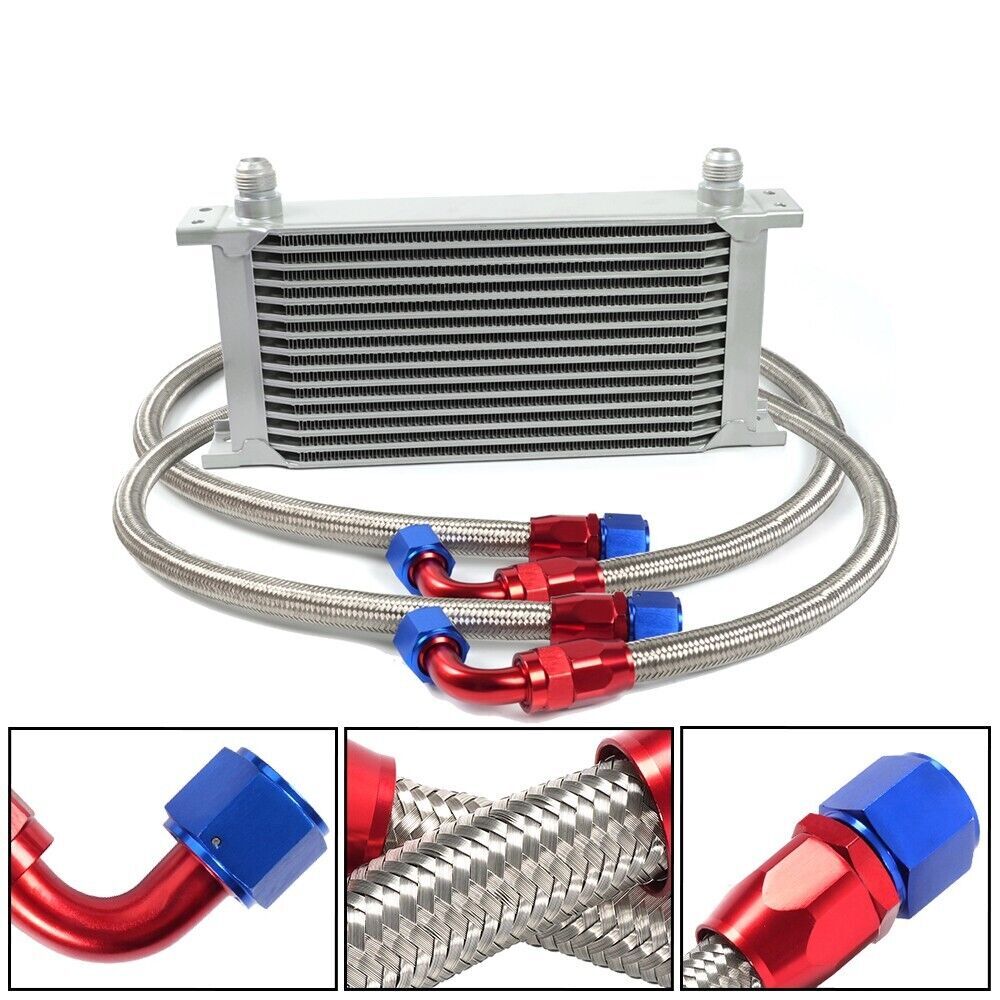 Oil CoolerKit Universal Engine Transmission 15 Row AN10 10AN Aluminium Alloy Q