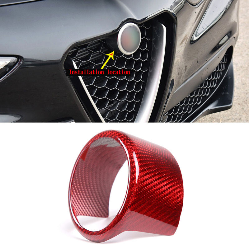 Red carbon fiber front grille hood trim suits the for Alfa Romeo Giulia 2017 - 2023