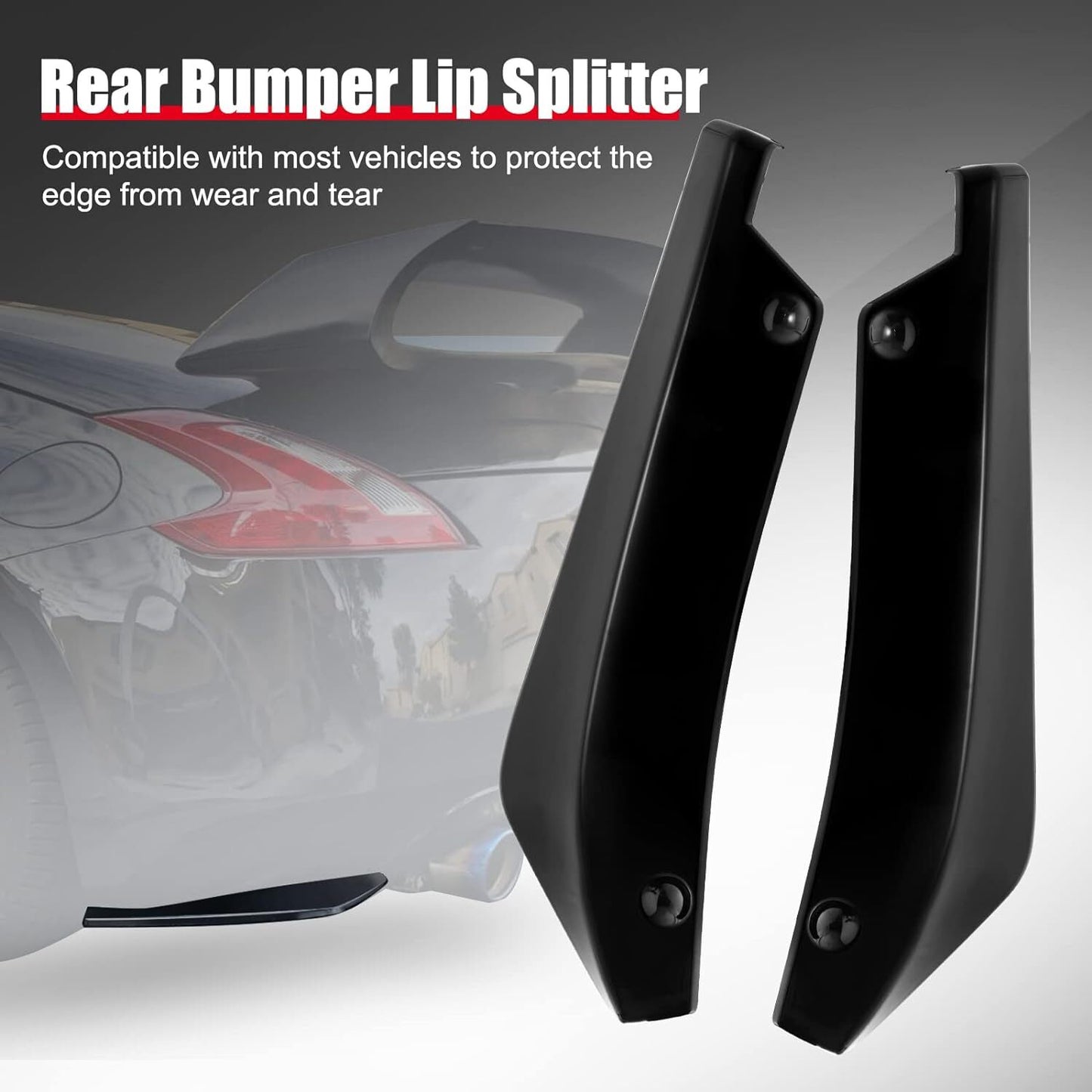 Black for rear bumper lip diffuser splitter Kanard protection accessories - n