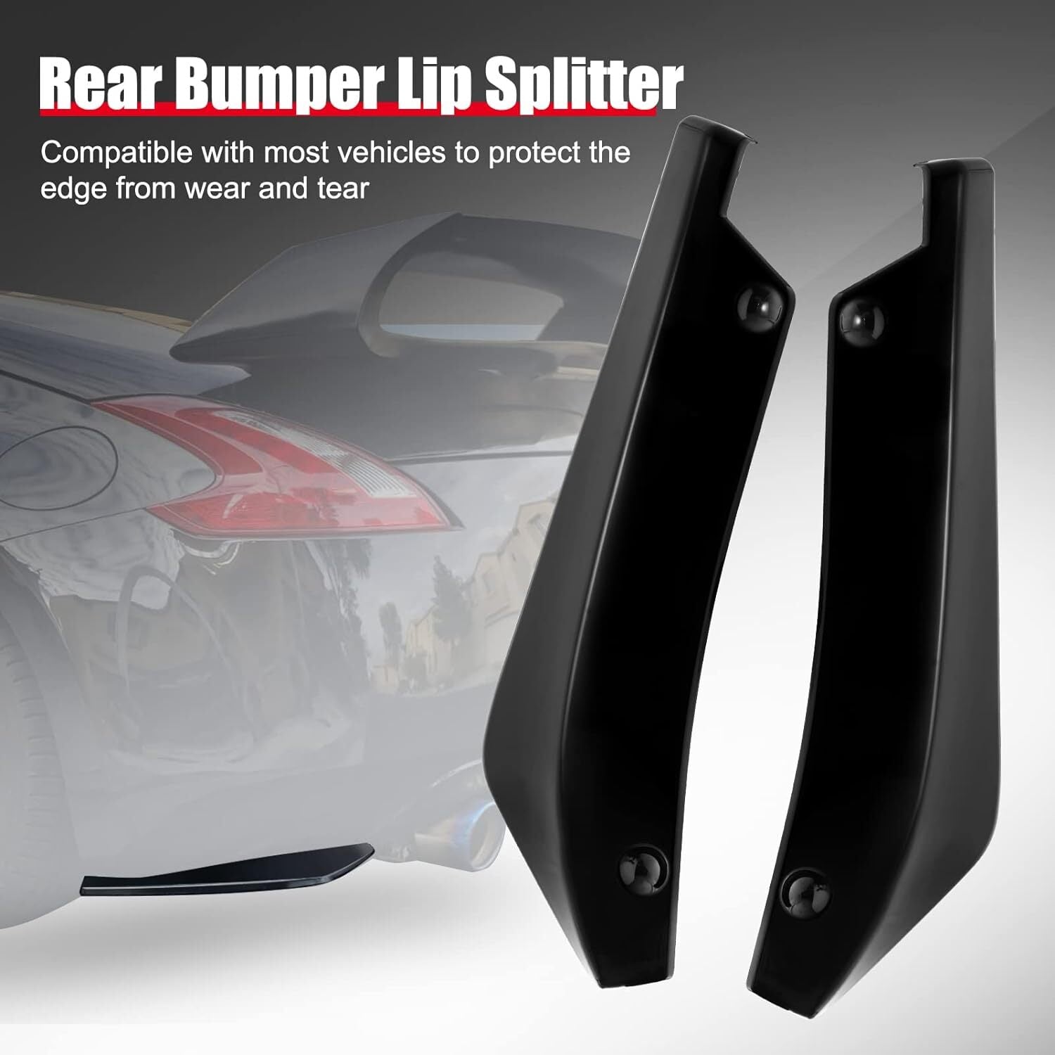 Black for rear bumper lip diffuser splitter Kanard protection accessories - n