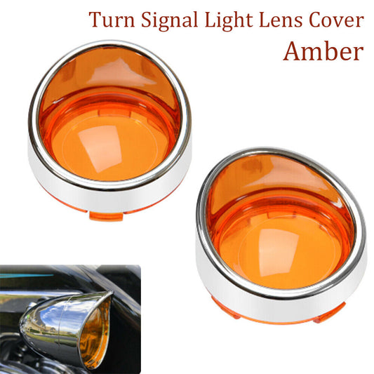 Amber turn signal light lens cover bezel sun visor for Harley Road King Softail- n