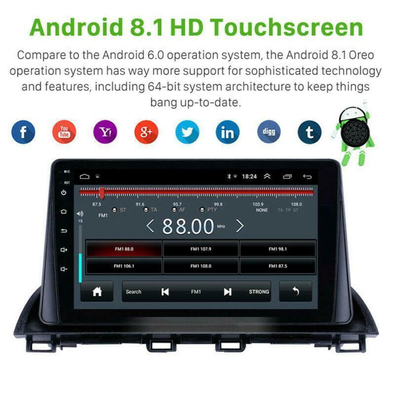 9 2Din Android 8.1 Car Radio Stereo GPS MP5 1GB+16GB 3G for Mazda 3 Axela 13-18
