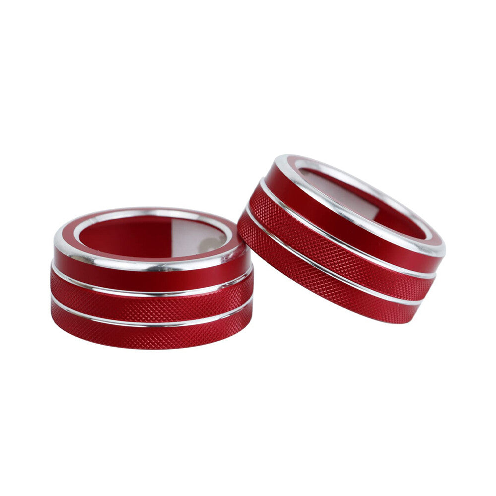 2Pcs Red AC Air Control Switch Knob Ring Cover Trim for Toyota for Corolla 2019-22