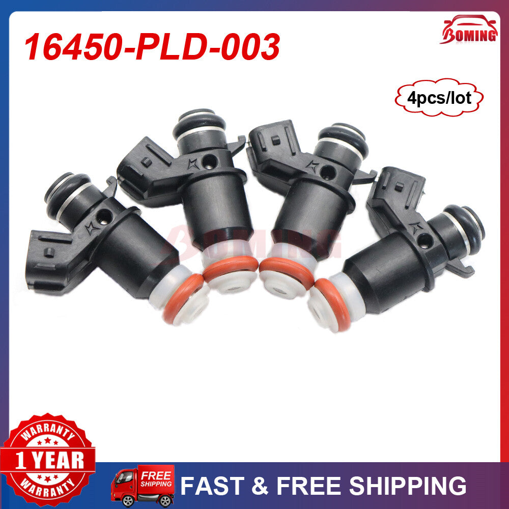 4-pack of new 16450-PLD-003 fuel injectors suitable for 2001-2005 for Honda for Civic for Acura EL 1.7L.