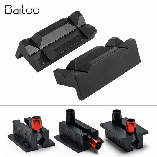 4 Aluminum Vise Jaw Protective Inserts Black For AN Fittings With Magnetic Back Q