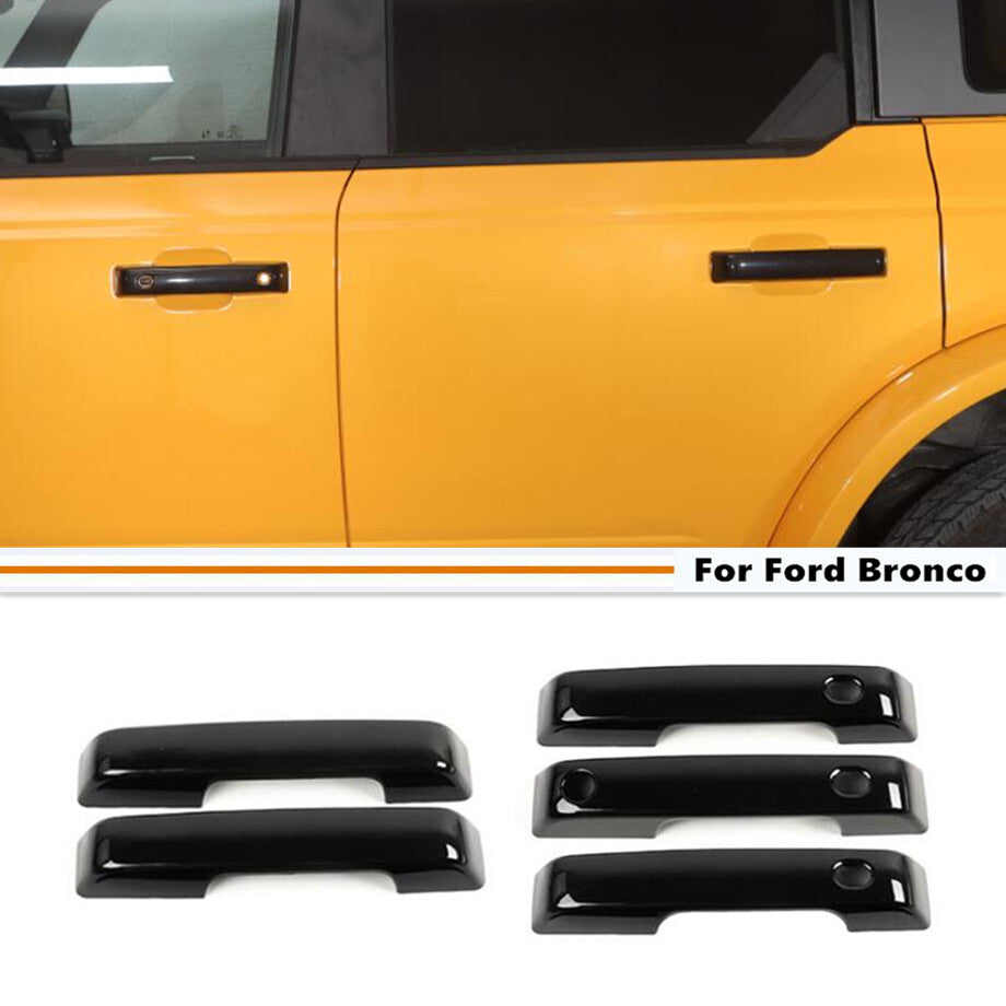 For 2021-2024 Bronco Gloss Black Side Door Handle & Rear Handle Cover Trim v