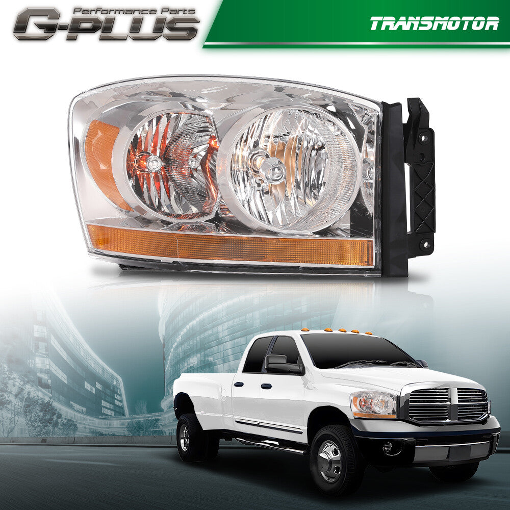 Passenger Side Light for CHRome/Amber Fits 2006 - 2009 for Dodge for Ram 1500 2500 3500- v