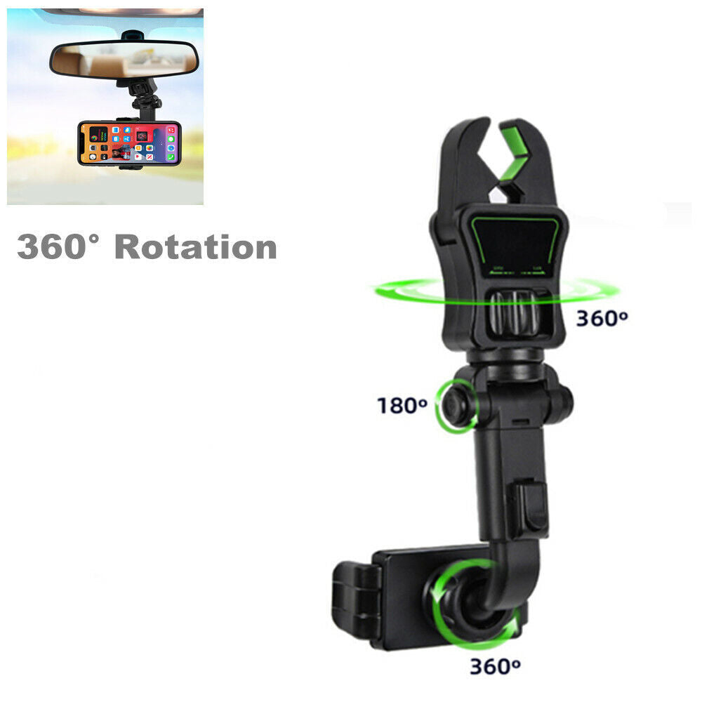 360° rotating car interior dashboard rearview mirror phone/GPS holder 58-90mm - n
