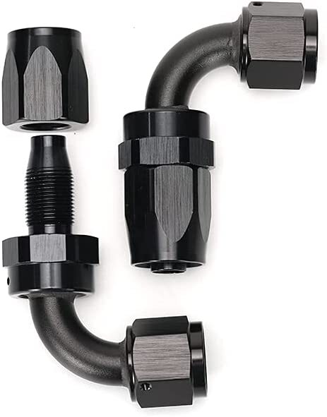2-pack AN4/AN6/AN8/AN10 swivel hose end adapters for oil/fuel/gas hoses