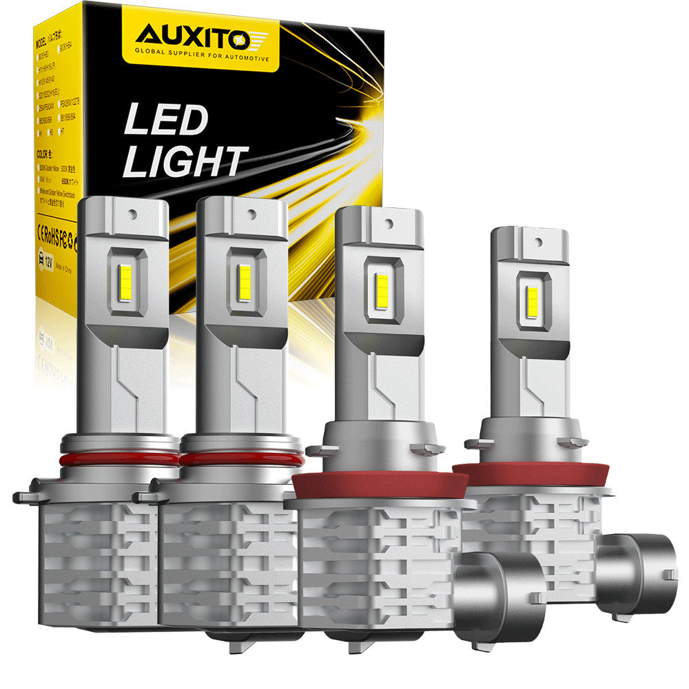 4x 9005 h11 LED headlight set combination bulbs high and low beam super white EXC- v