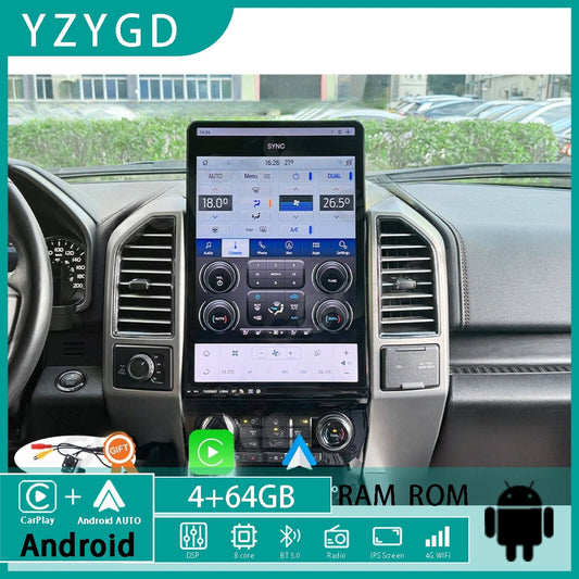 16.8Android Car Radio for Ford F150 2015-2021 CarPlay Stereo Player 64GB Screen