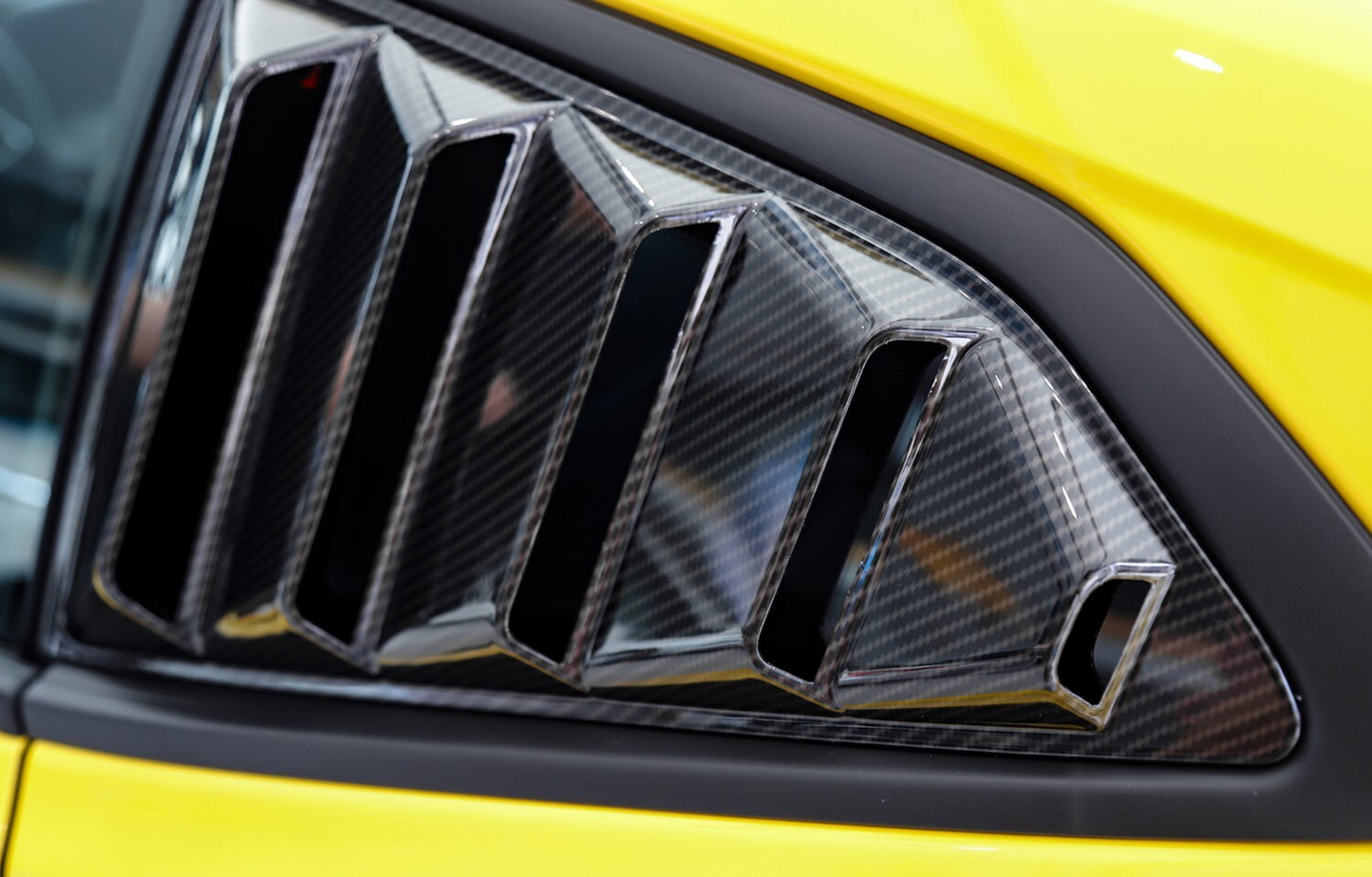 Rear Side Window Louver for 2017+ for Chevy Camaro Carbon Fiber Look Sun Shade Cover