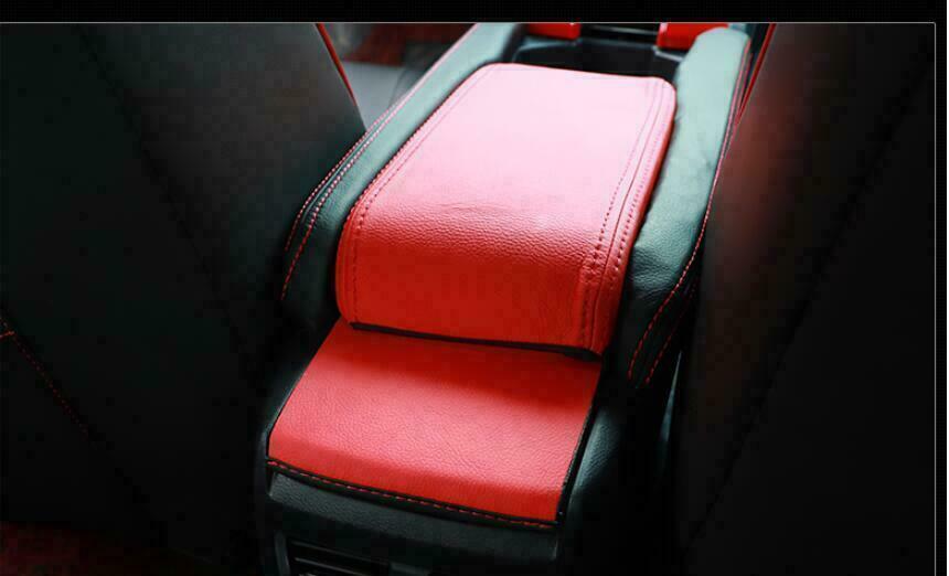 4X PU RedBlack Central Console Armrest Box Cover Trim for Honda for Civic 2016-2021