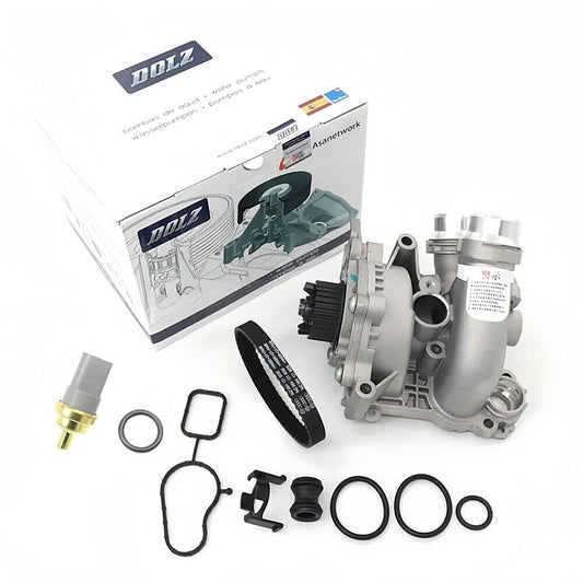 Metal Water Pump Thermostat Assembly for VW for Audi 1.8T 2.0T Timing Cover New n