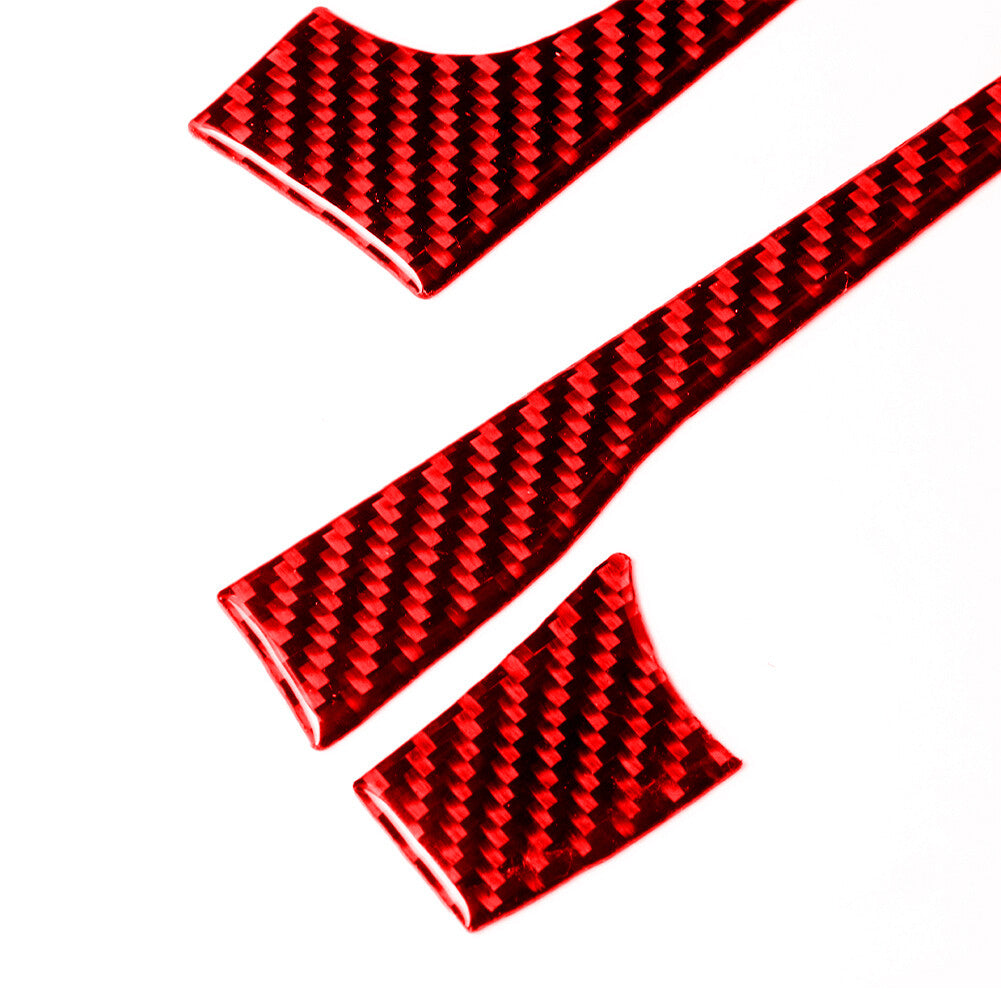 Red Carbon Fiber Manual Gear Shift Panel Trim Sticker for Audi A4 S4 2005-2008 v