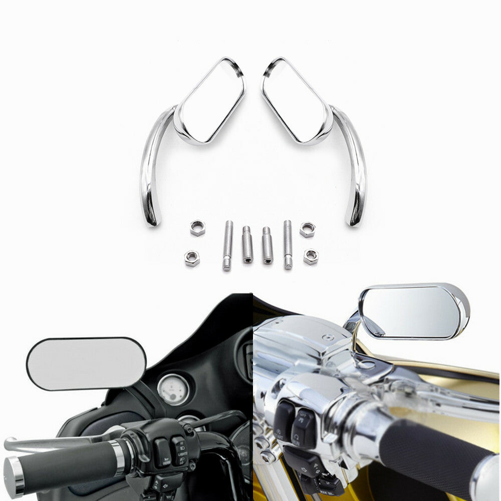 Motorcycle Chrome for Mini Oval Mirror for Harley Dyna Softail Sportster Touring Q