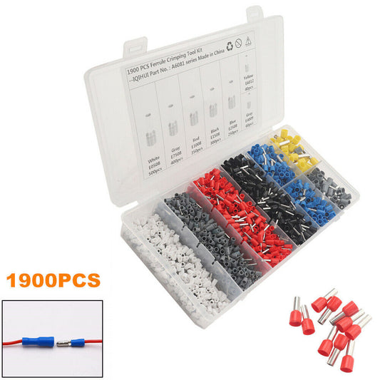 1900-piece pack of heat shrink connectors, male bullet-shaped terminals, insulated wire crimping - n