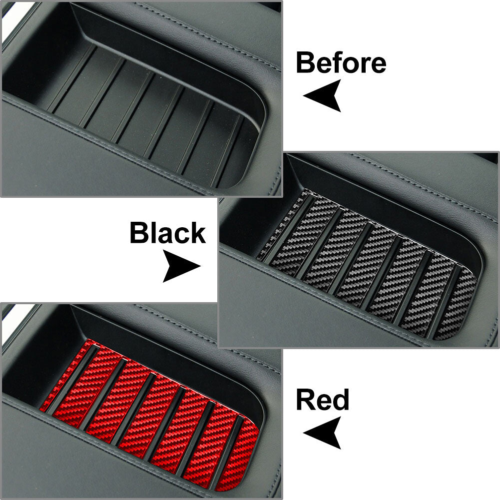 Carbon Fiber Armrest Box Slot Panel Cover Trim FIT for Toyota Tundra 2014-2021