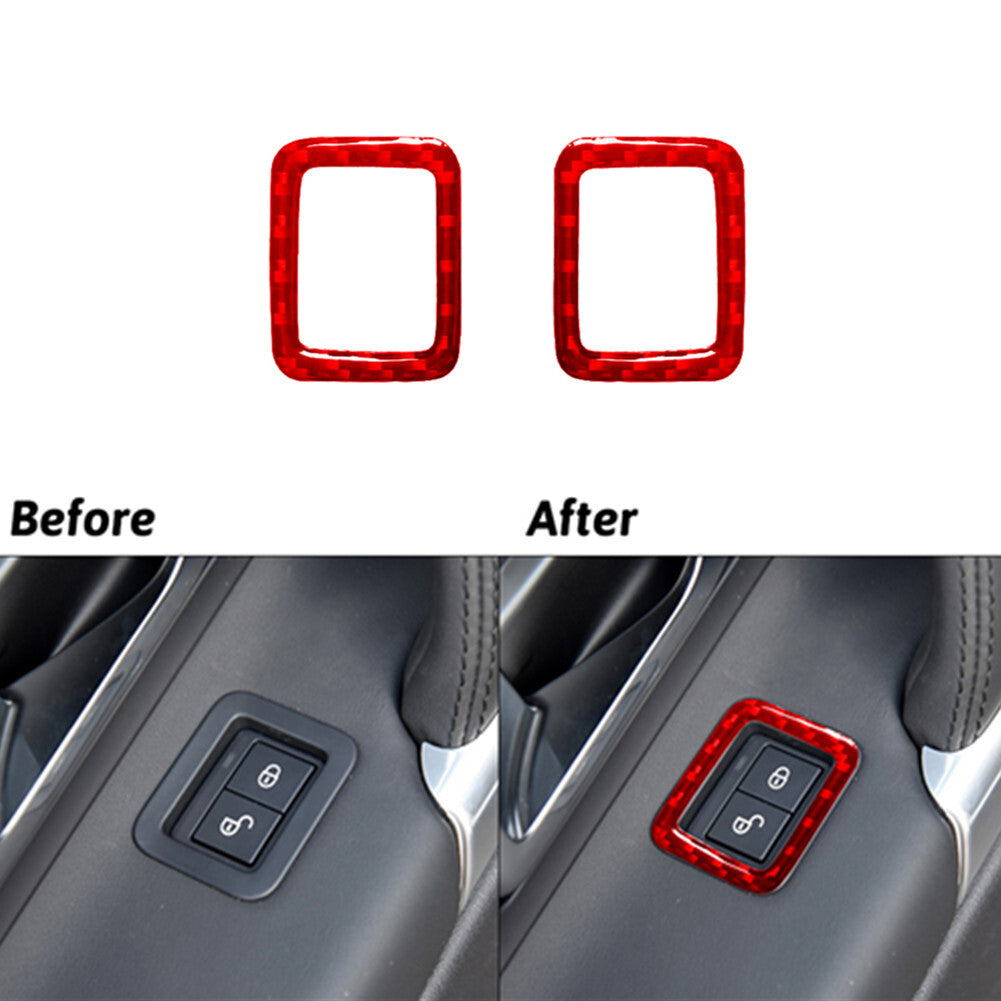 Steering Wheel Button Type-A Trim Cover Carbon Fiber For Tacoma 2012-2015 v
