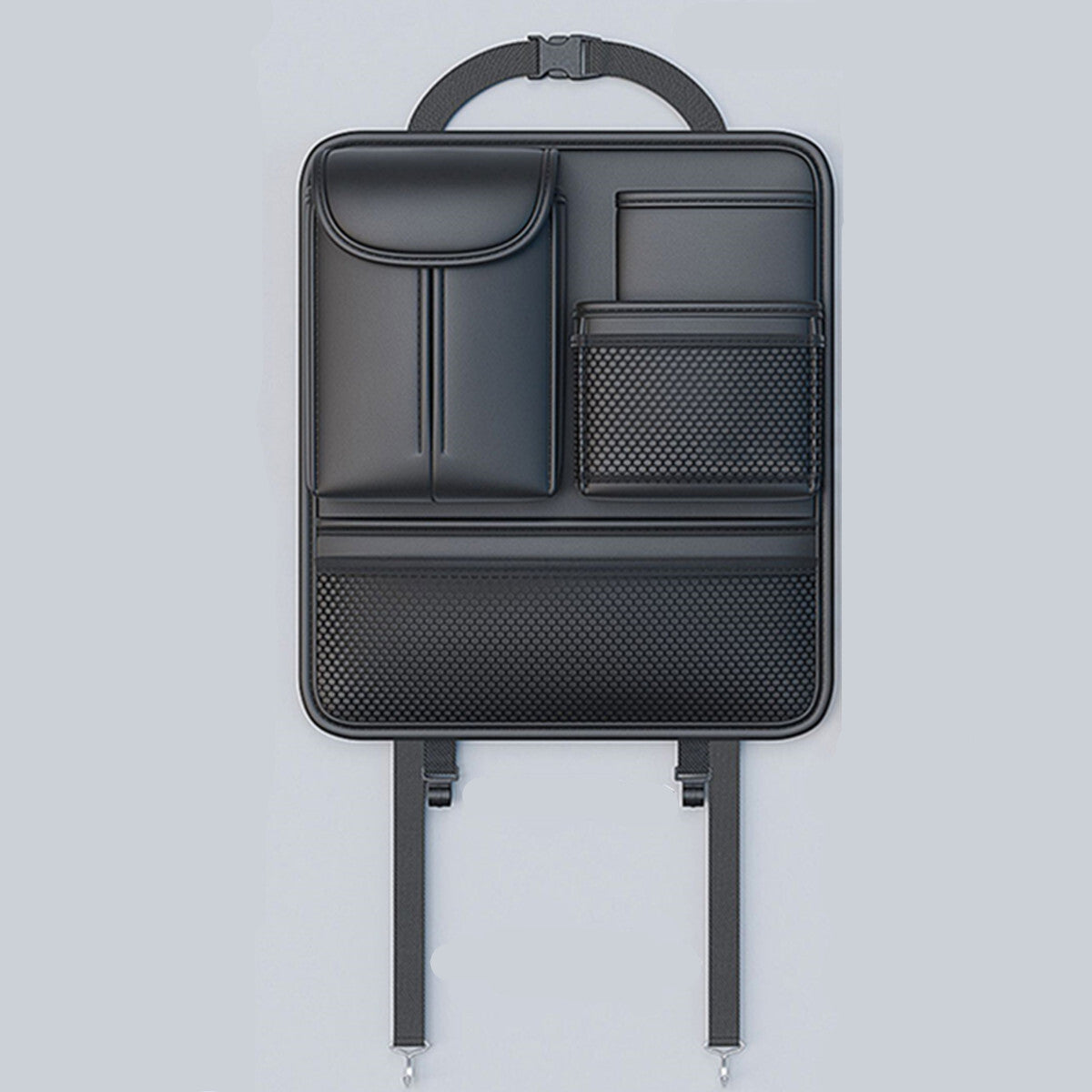 Car for Seat Back Bag PU Leather Multi-Pocket Organizer Storage Phone Tissue Holder